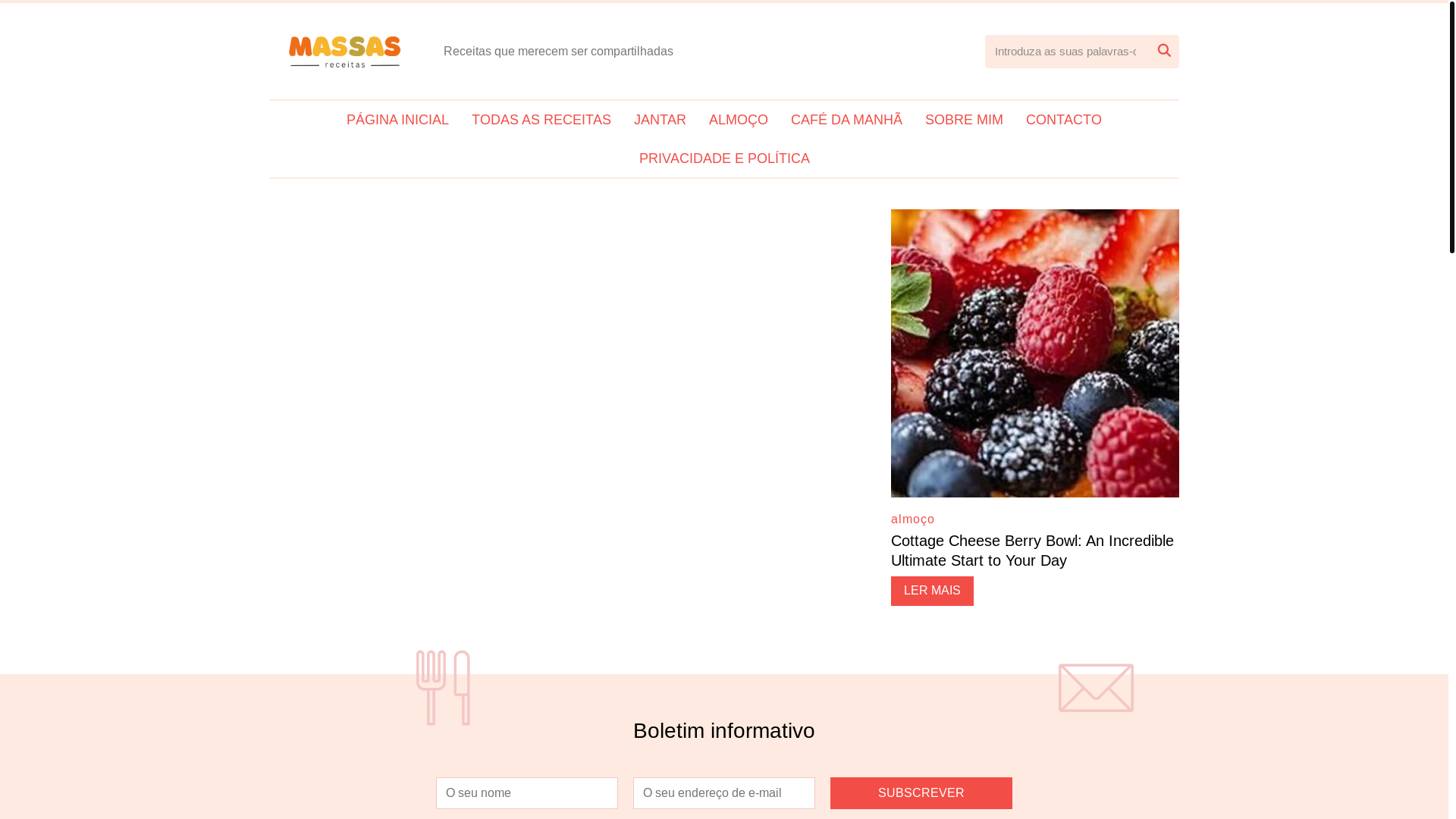 website screenshot of https://massasreceitas.com/