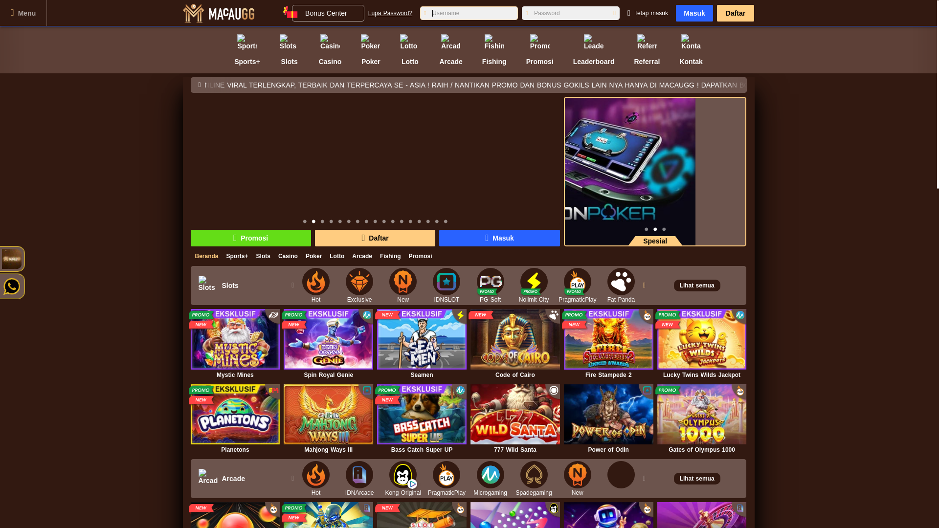 website screenshot of https://macauggvip.bet/