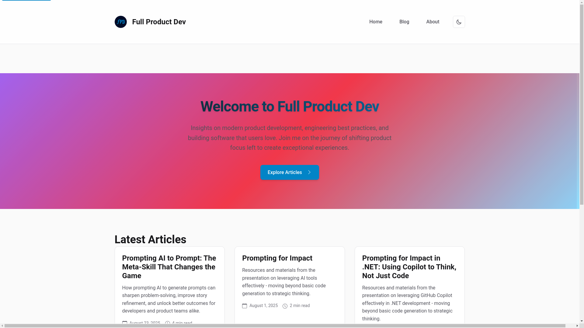 website screenshot of https://fullproductdev.pages.dev/