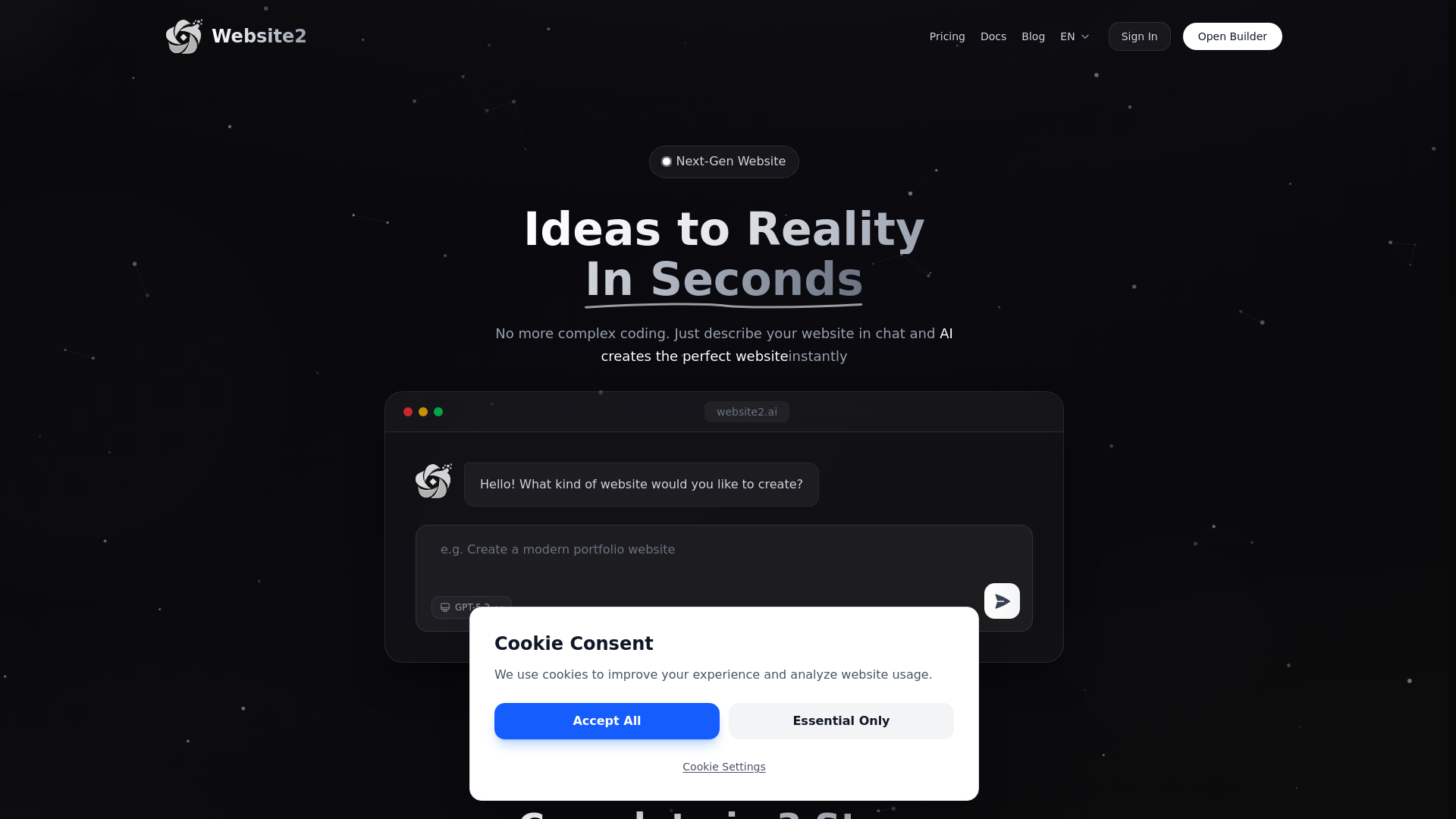 website screenshot of https://website2-ai.pages.dev/