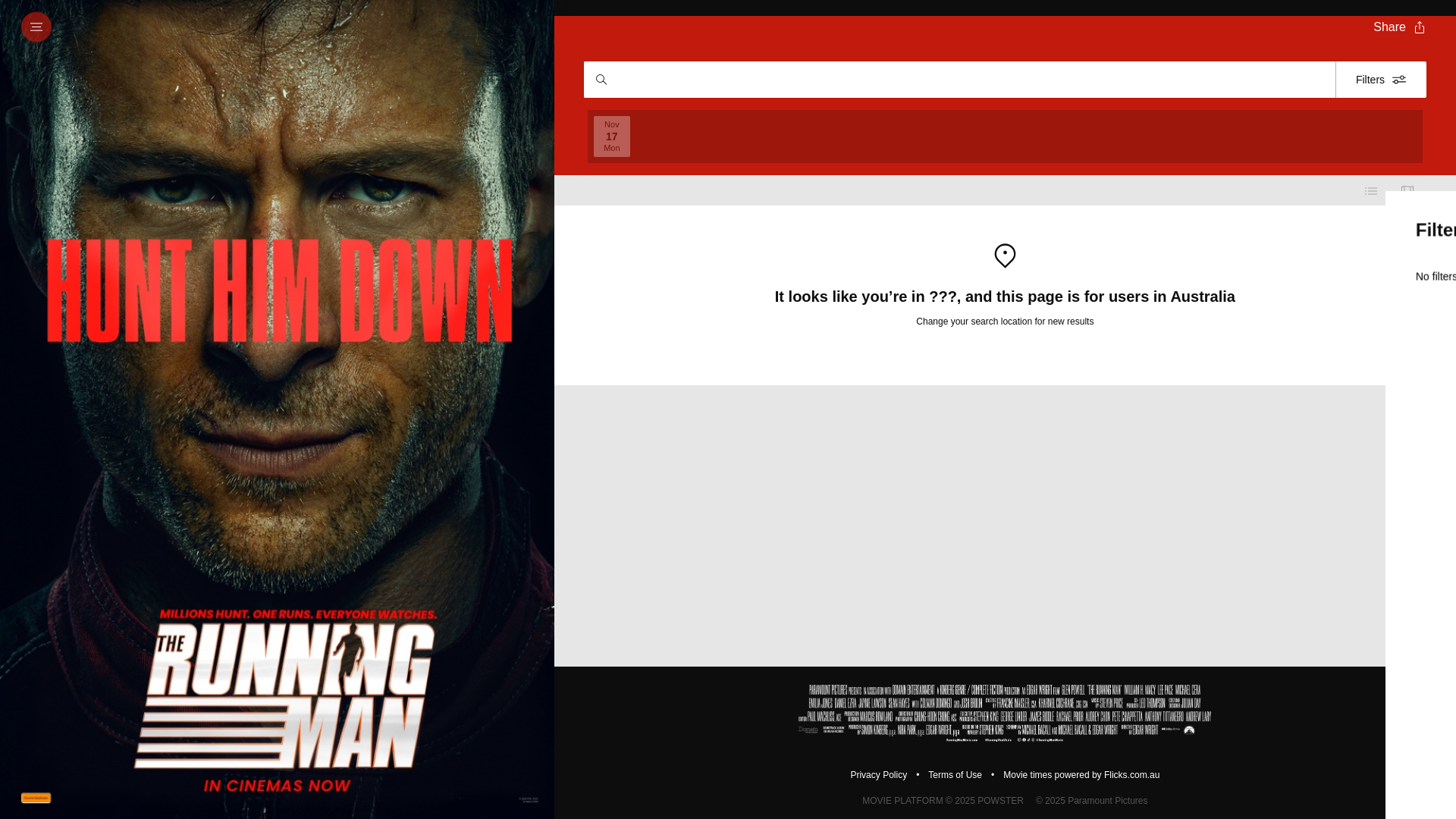 website screenshot of https://runningmanmovie.com.au/