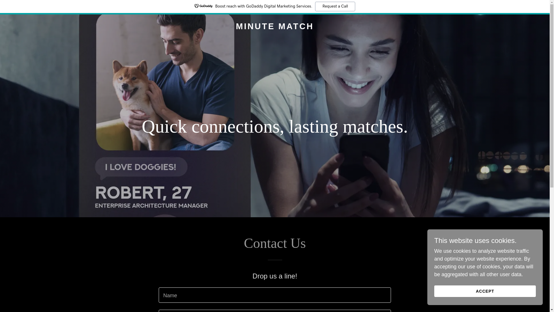 website screenshot of https://minutematch.co/