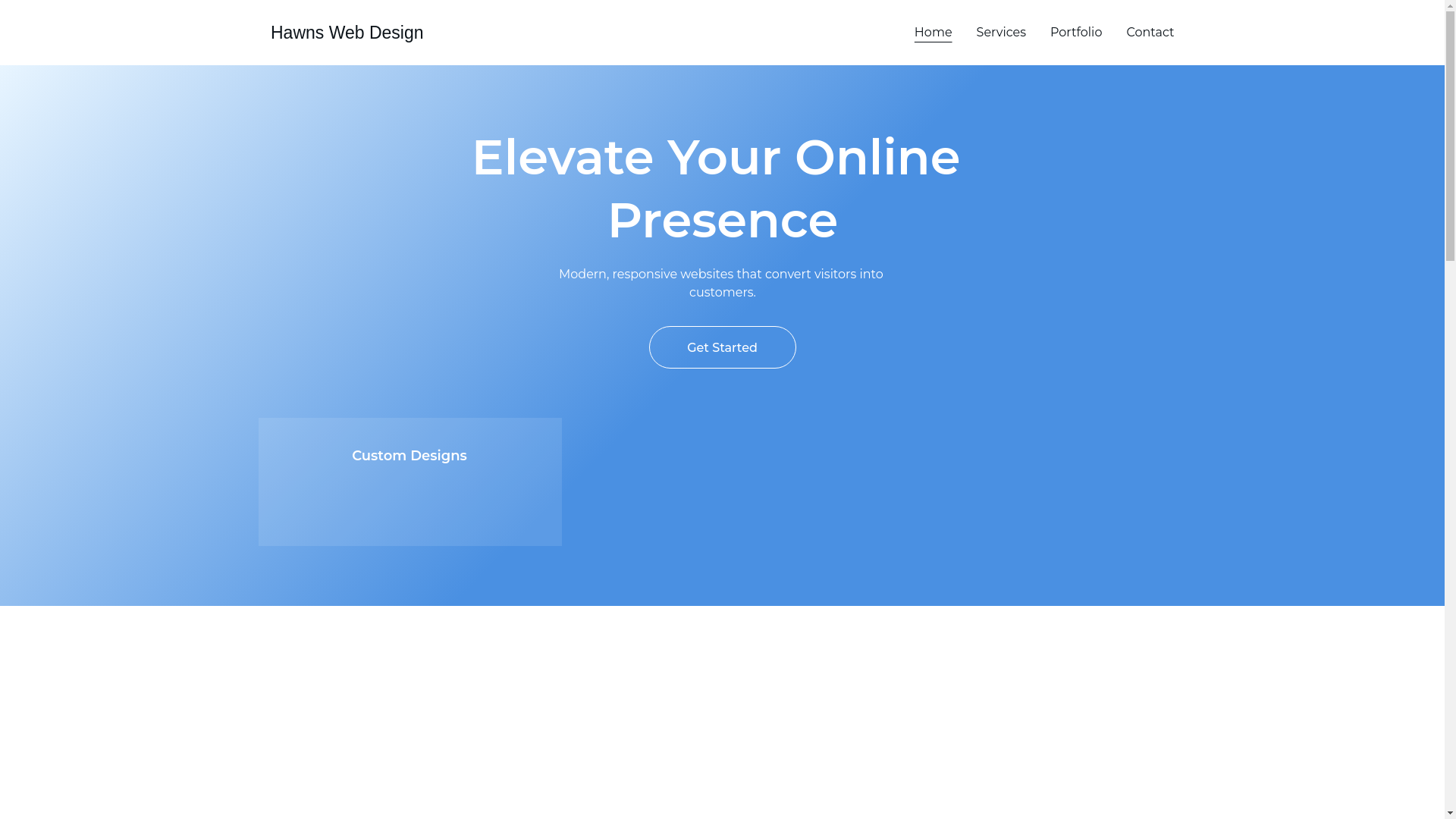 website screenshot of https://hawnsdesign.online/