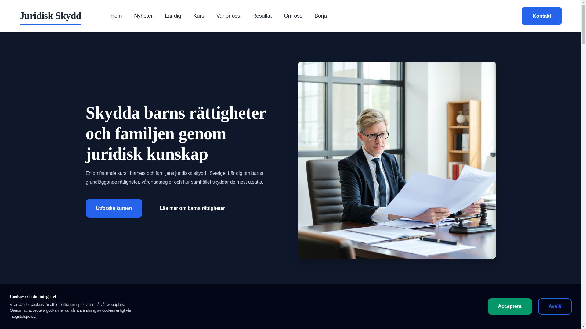 website screenshot of https://juridiskskydd.online/