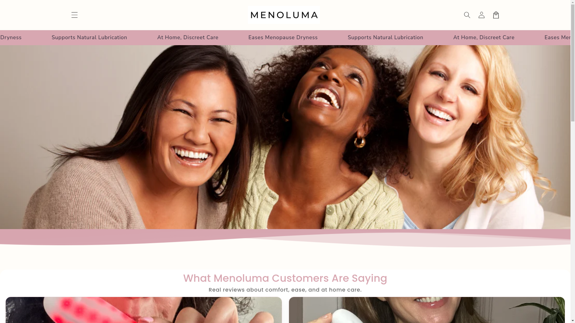 website screenshot of https://menoluma.com/