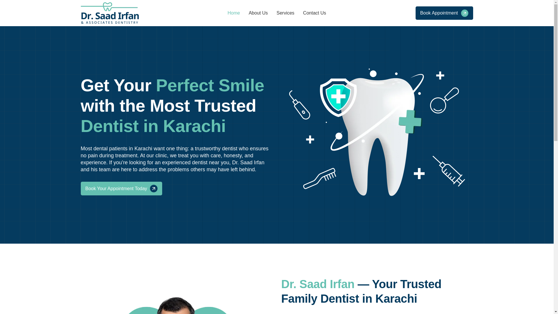 website screenshot of https://drsaaddentistry.pk/