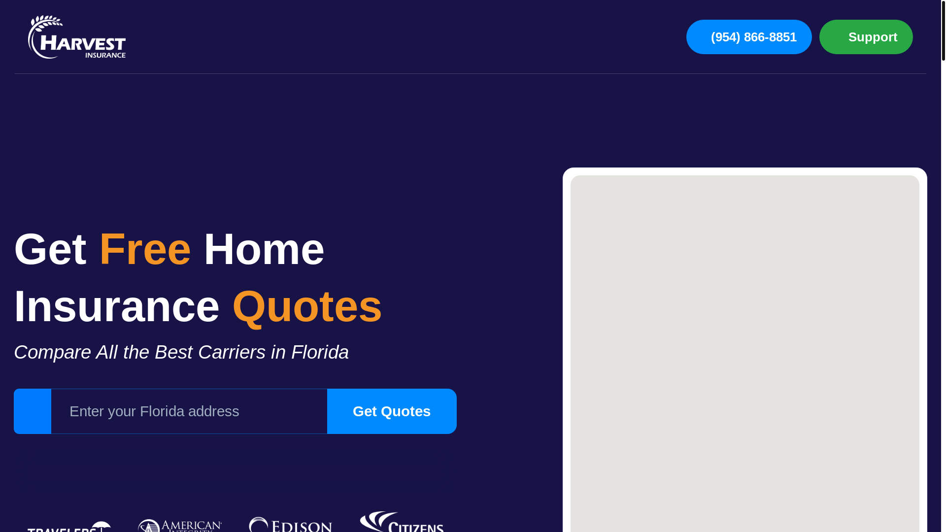 website screenshot of https://harvest-insure.pages.dev/
