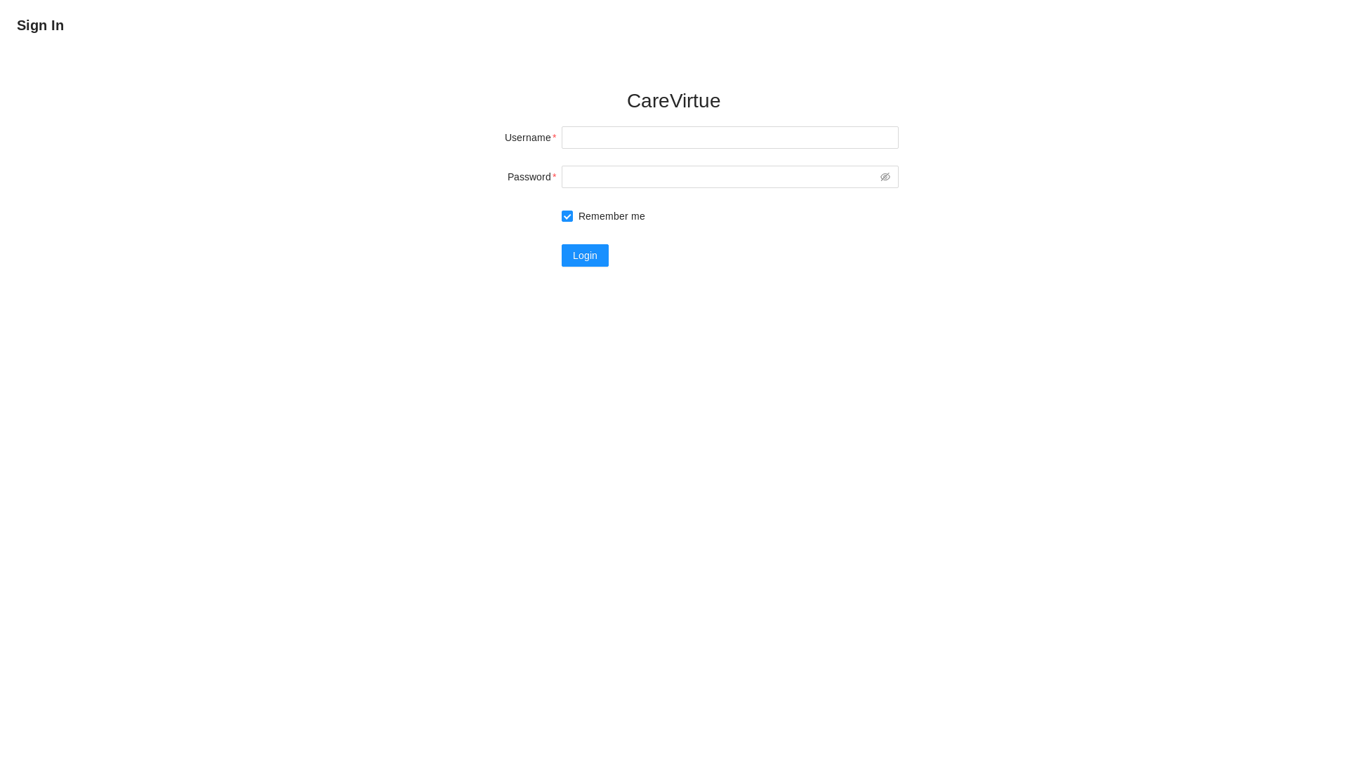 website screenshot of https://admin-carevirtue-com-beta.pages.dev/