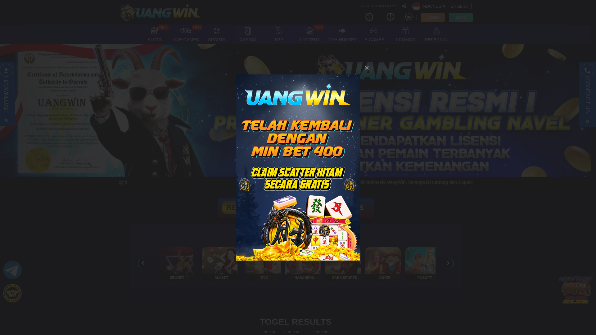 website screenshot of https://uwinterbaik.online/