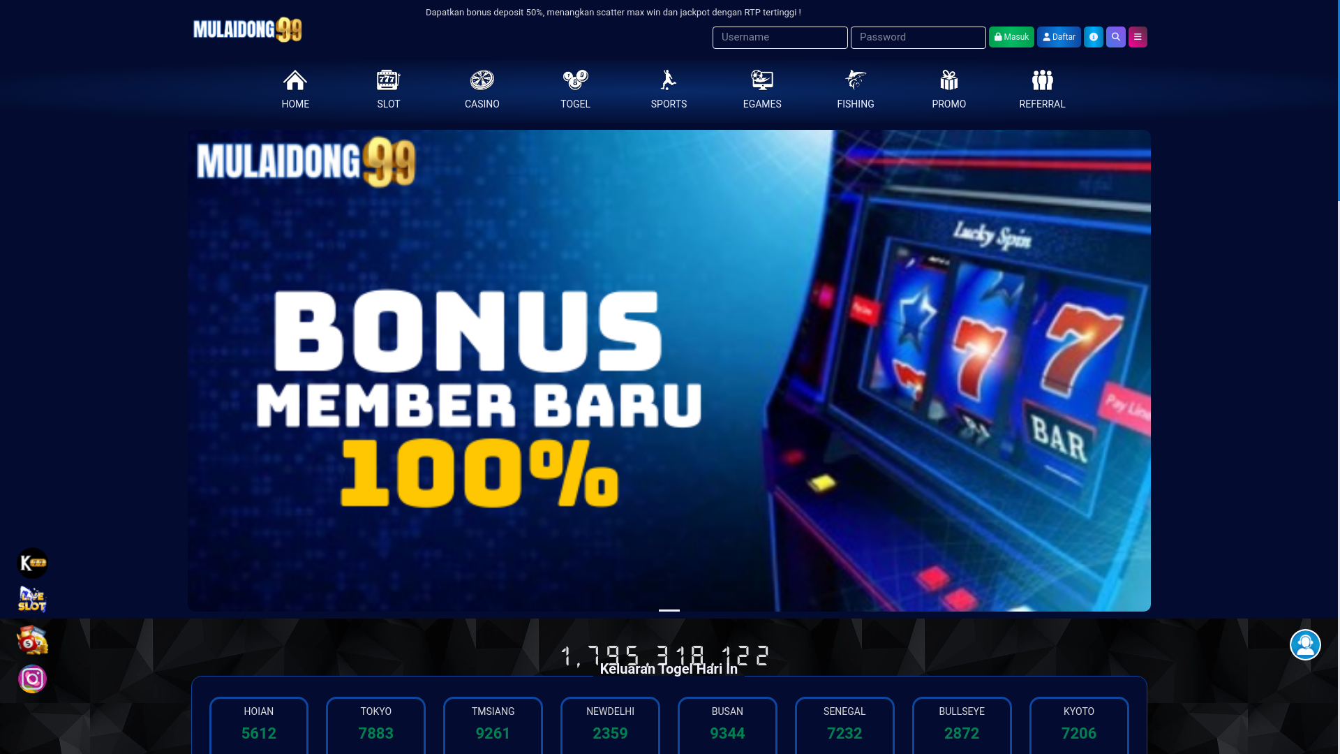 website screenshot of https://mulaidong99.my.id/