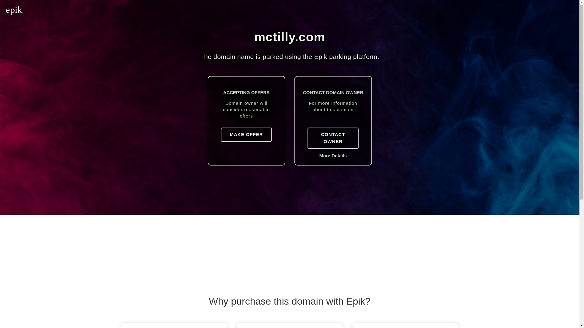 website screenshot of https://mctilly.com/