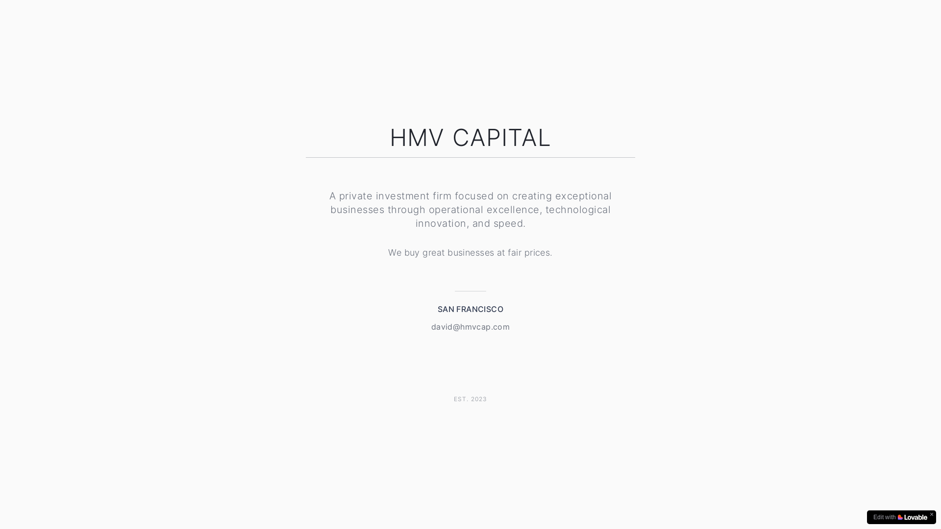 website screenshot of https://hmvcap.com/