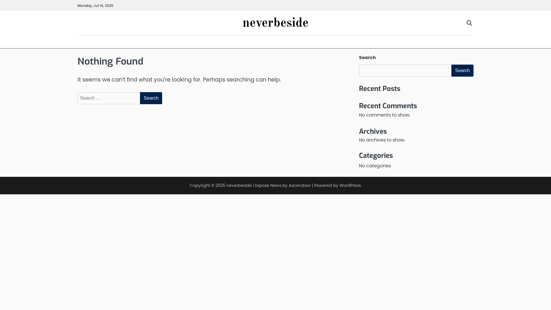 website screenshot of https://neverbeside.my.id/