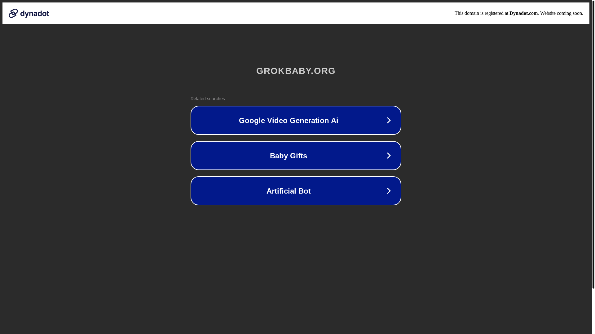 website screenshot of https://grokbaby.org/