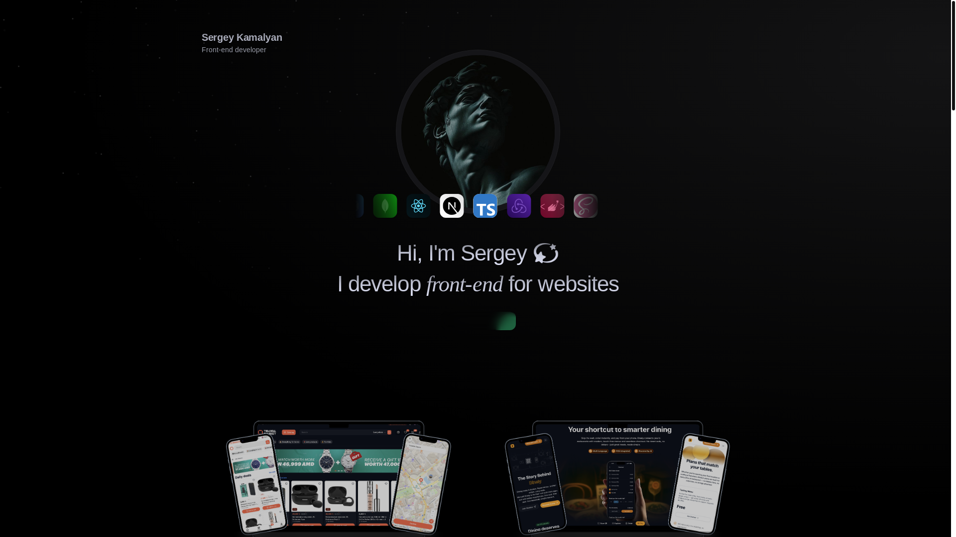 website screenshot of https://sergeykamalyan.com/