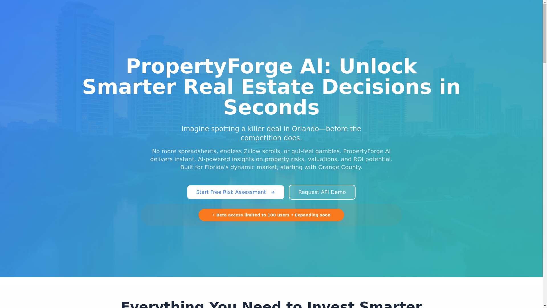 website screenshot of https://propertyforgeai.com/