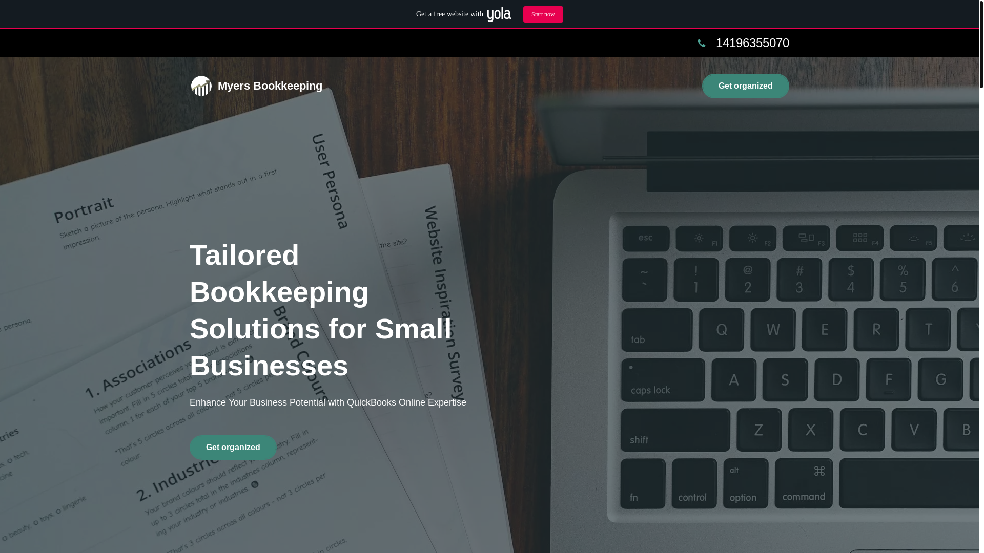 website screenshot of https://myers1bookkeeping.com/