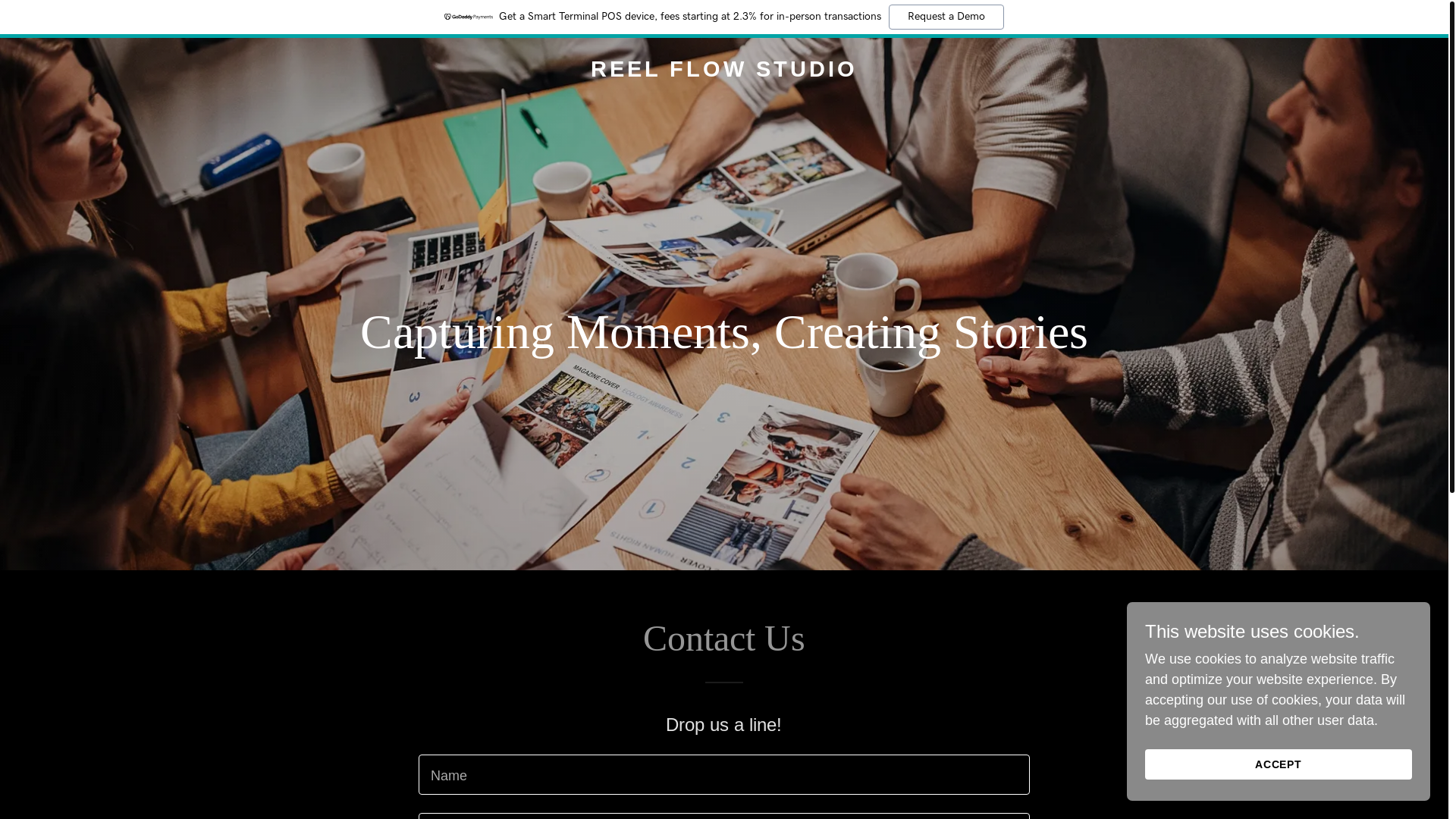 website screenshot of https://reelflowstudio.com/