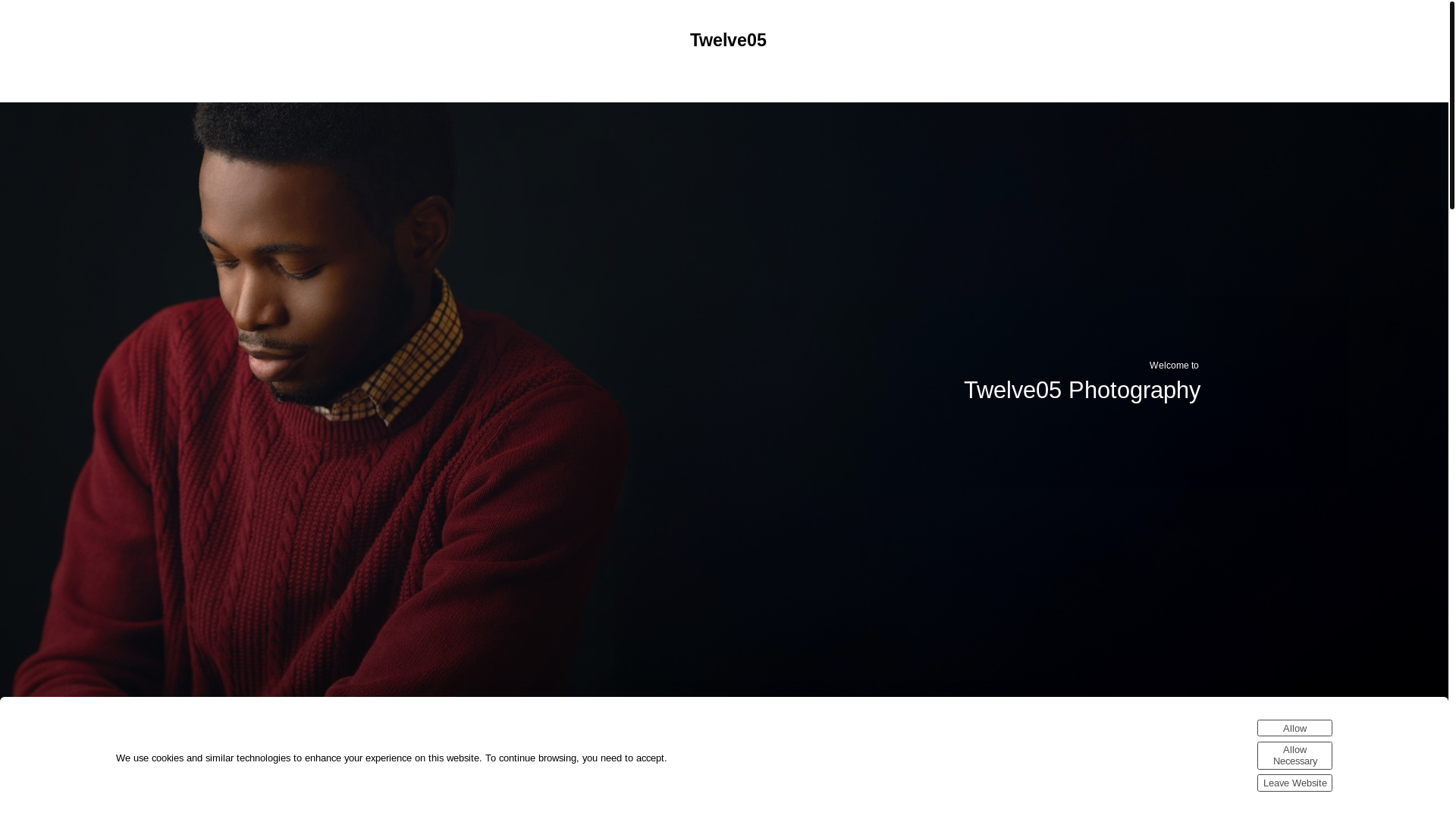 website screenshot of https://twelve05photography.com/