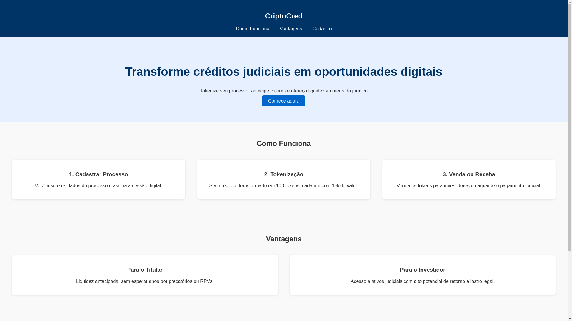 website screenshot of https://criptocred.com.br/