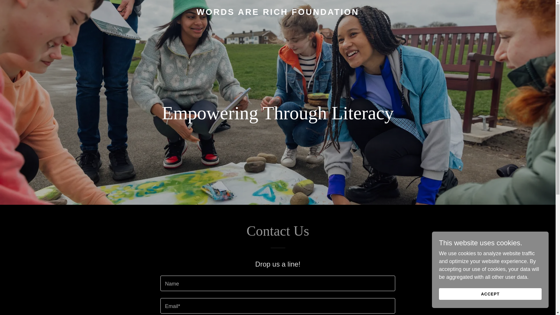 website screenshot of https://wordsarerichfoundation.com/