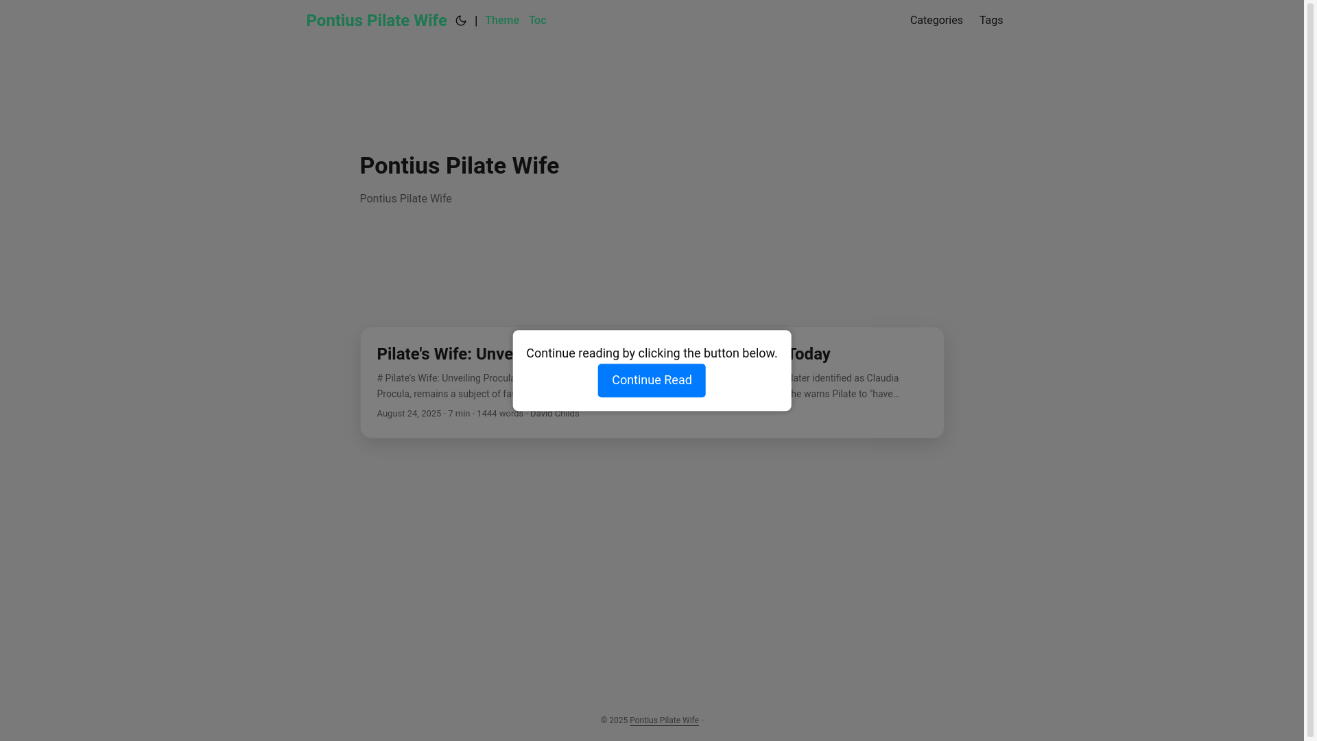 website screenshot of https://pontius-pilate-wife.pages.dev/