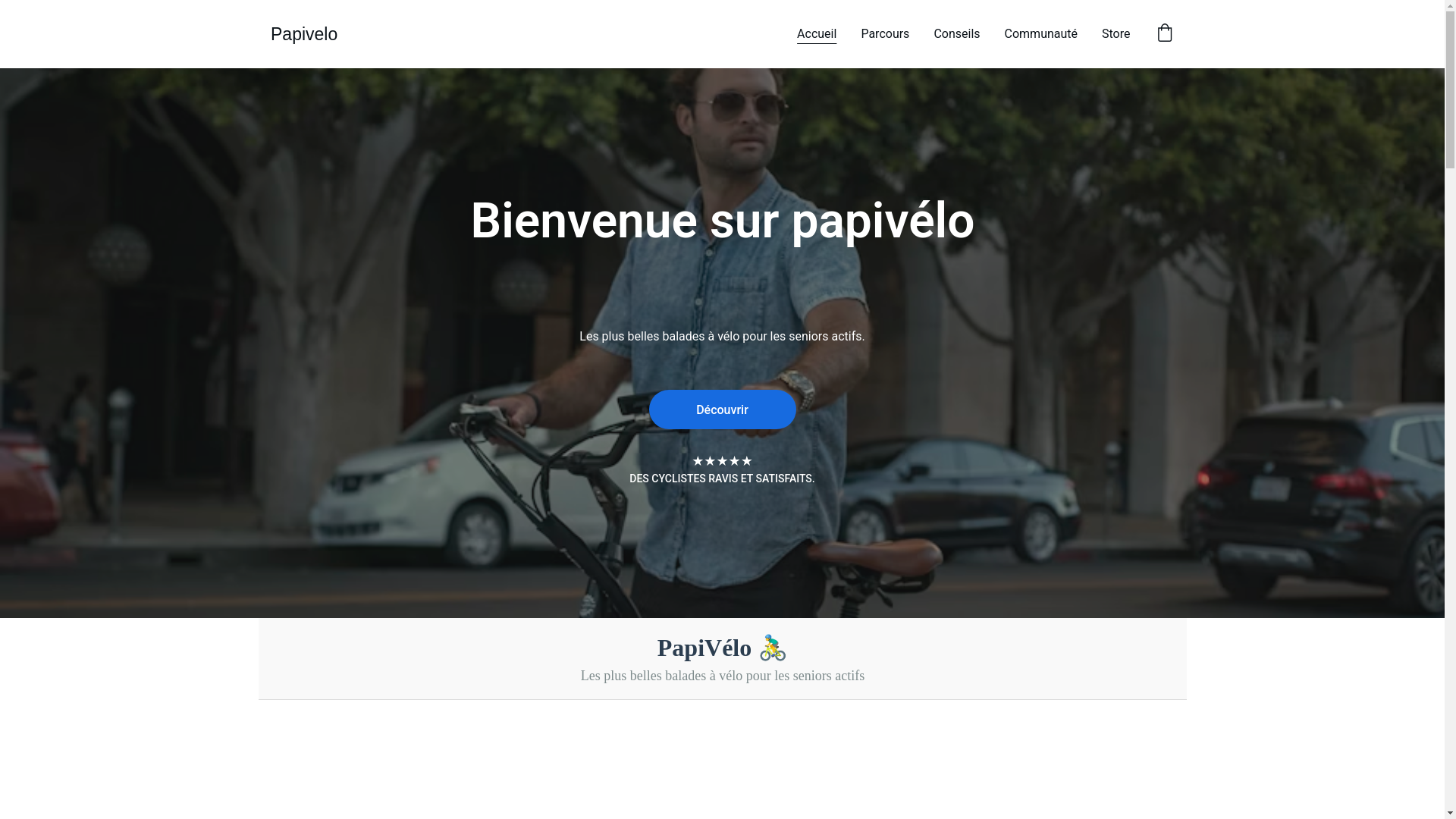 website screenshot of https://papivelo.fr/