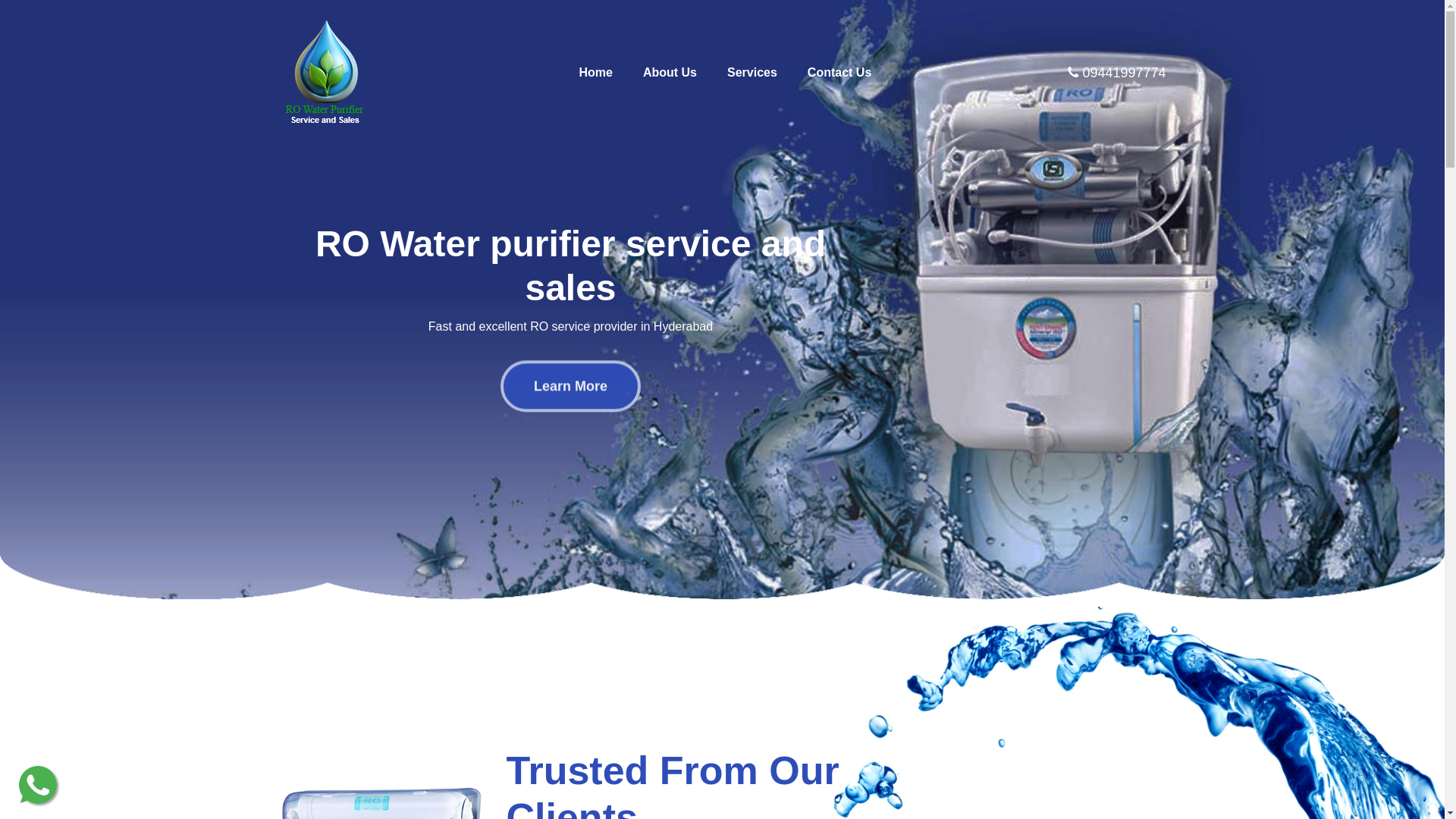 website screenshot of https://rowaterpurifierserviceandsales.com/