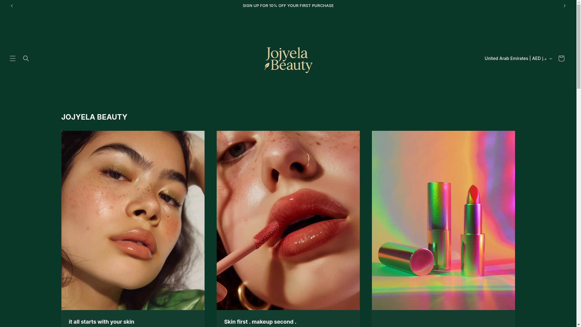 website screenshot of https://jojyelabeauty.com/