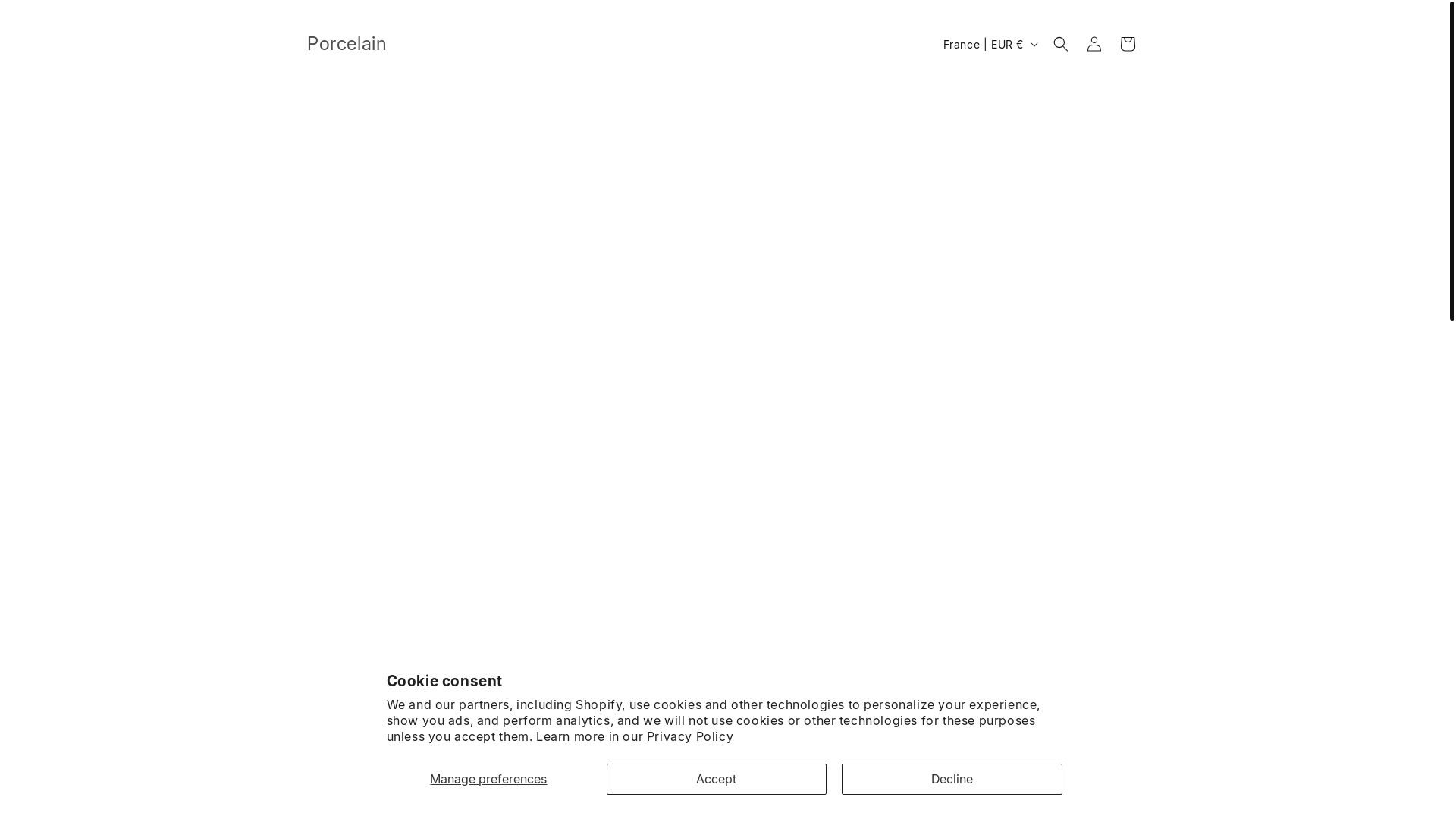 website screenshot of https://porcelainl.com/