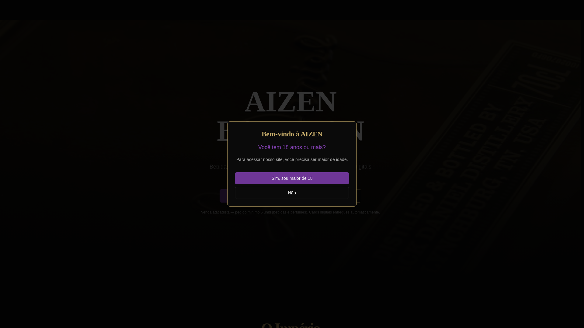 website screenshot of https://aizenbourbon.shop/