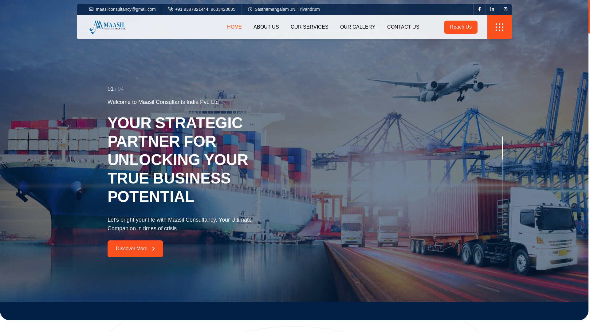 website screenshot of https://maasilconsultants.com/