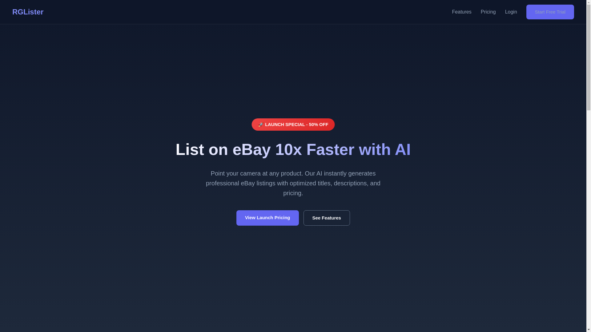 website screenshot of https://rglister.com/