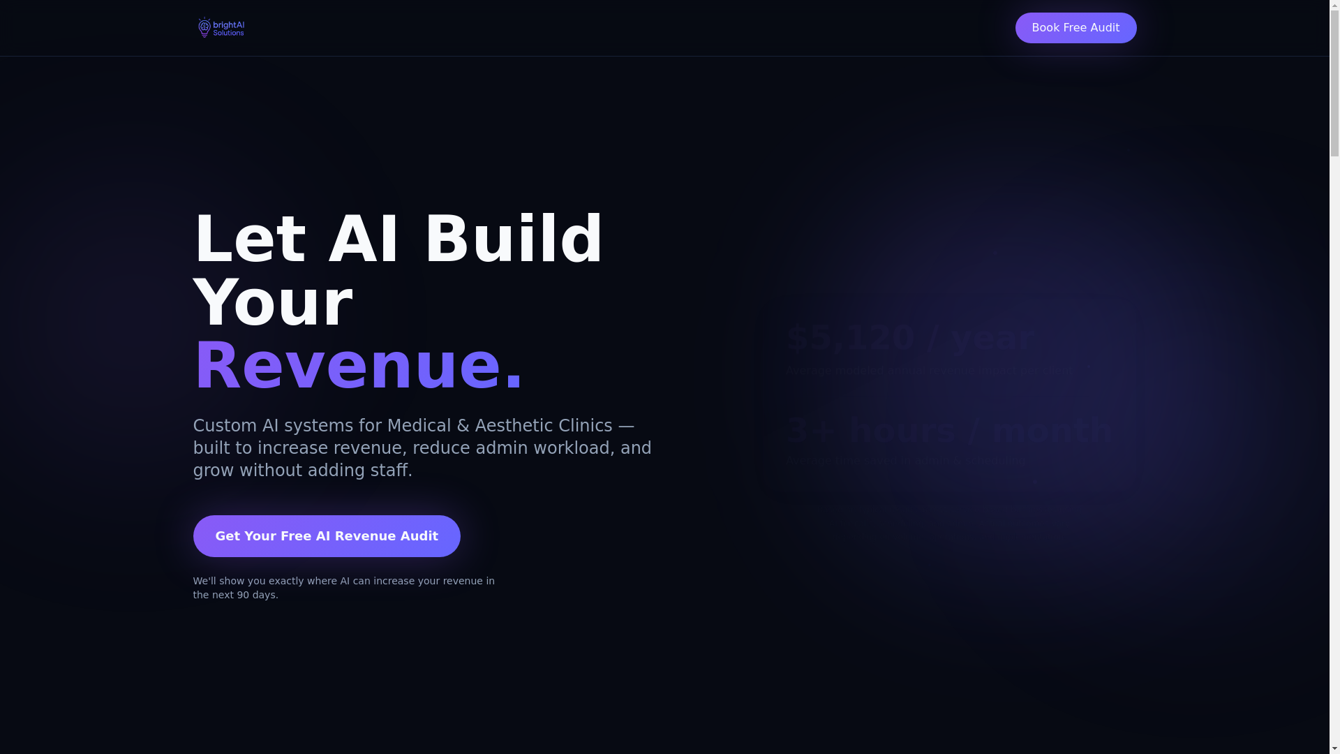 website screenshot of https://brightaisolutions.app/