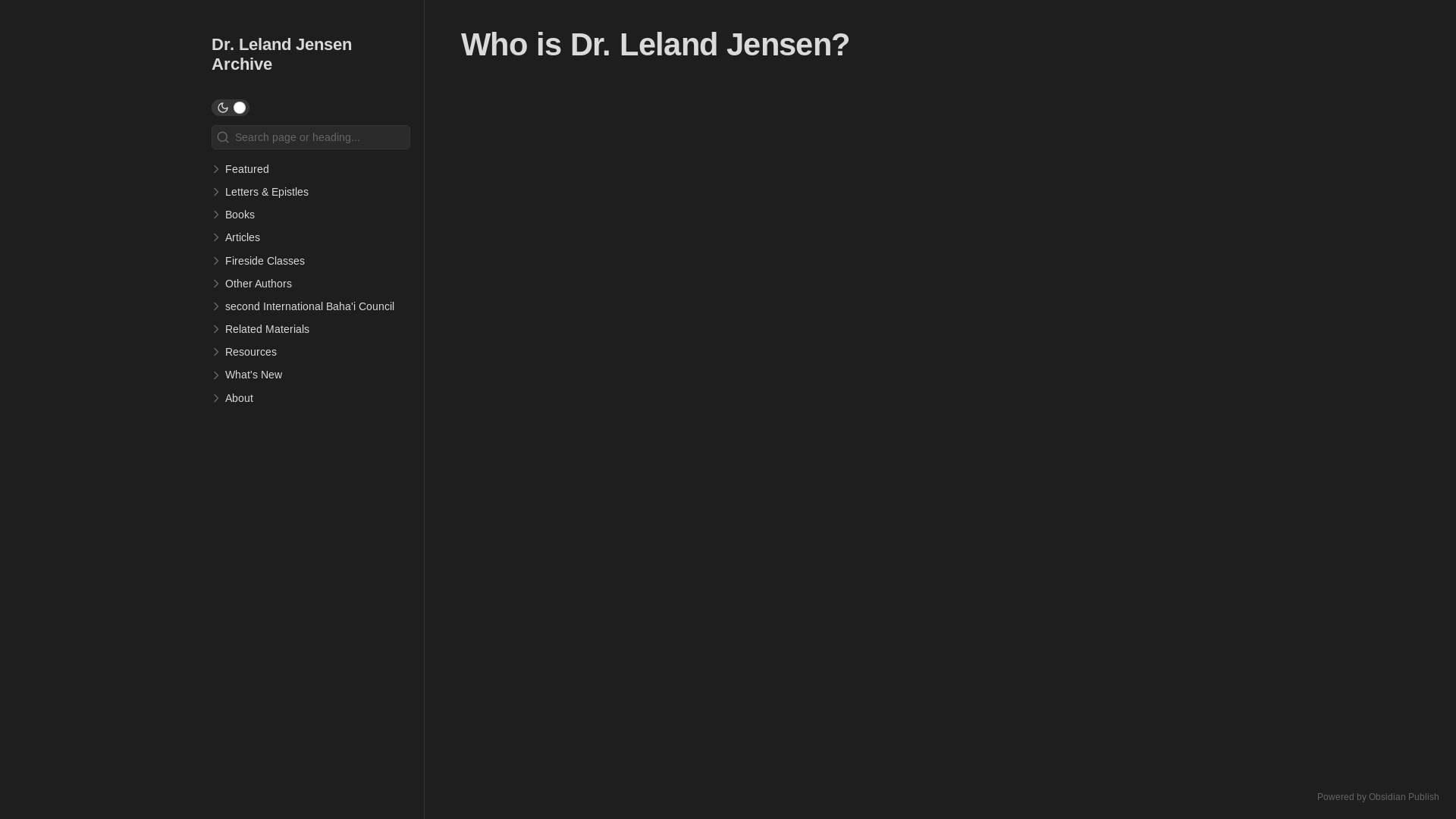 website screenshot of https://leland-jensen.info/