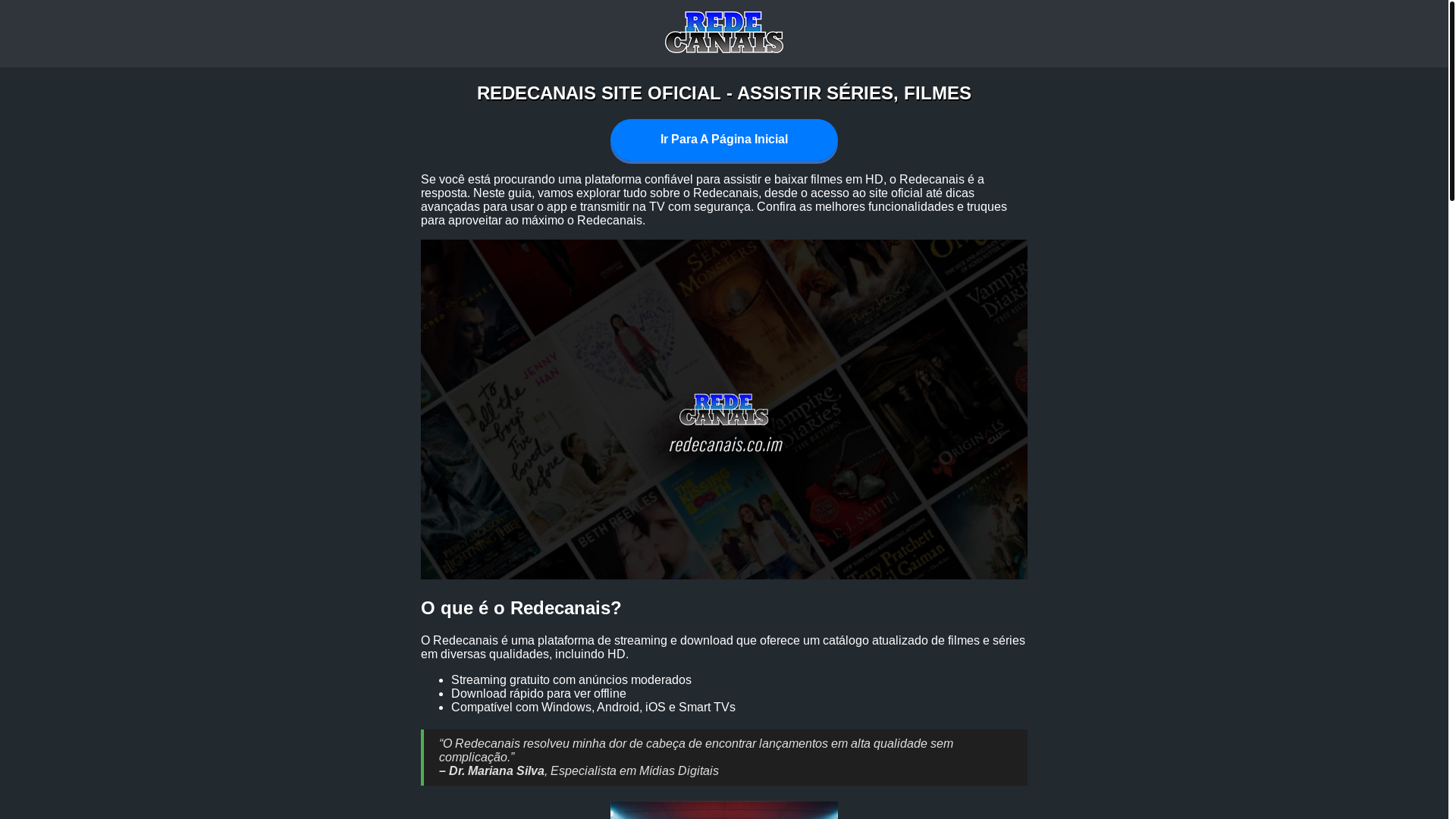 website screenshot of https://redecanais.wtf/
