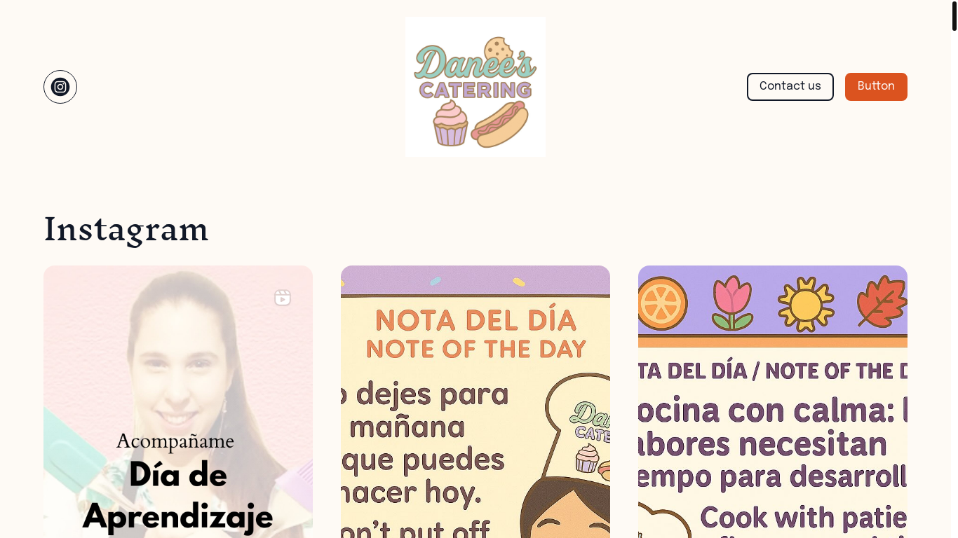 website screenshot of https://daneesfoodcatering.com/