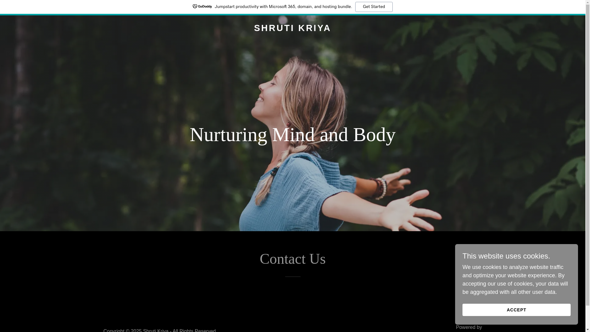 website screenshot of https://shrutikriya.com/