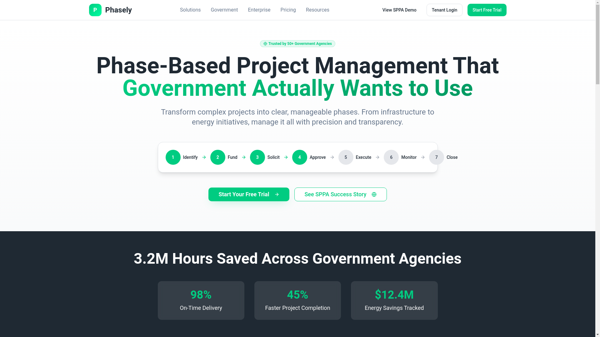 website screenshot of https://phasely.io/