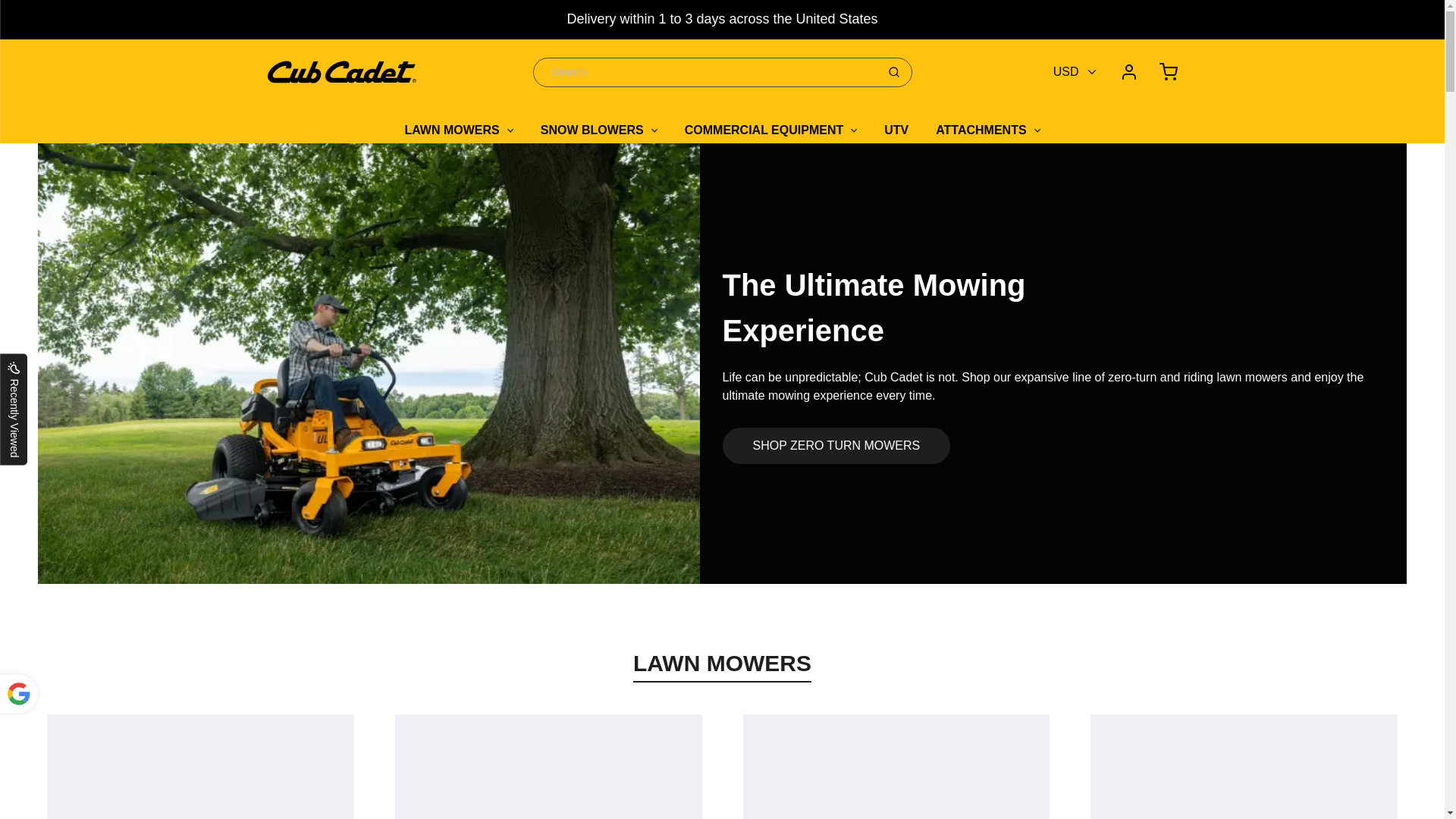 website screenshot of https://shopcubcadet-us.com/