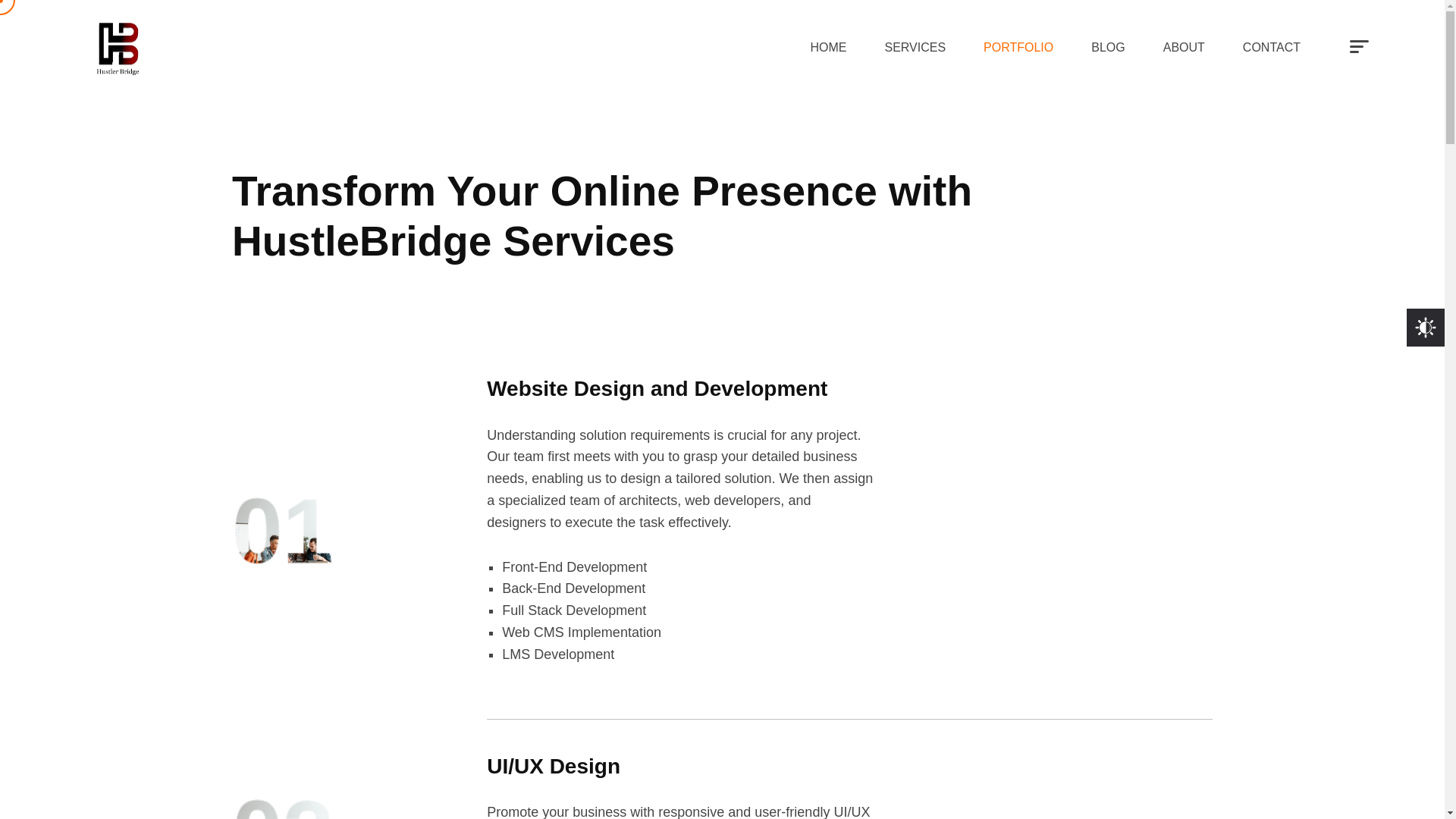 website screenshot of https://hustlerbridge.com/portfolio