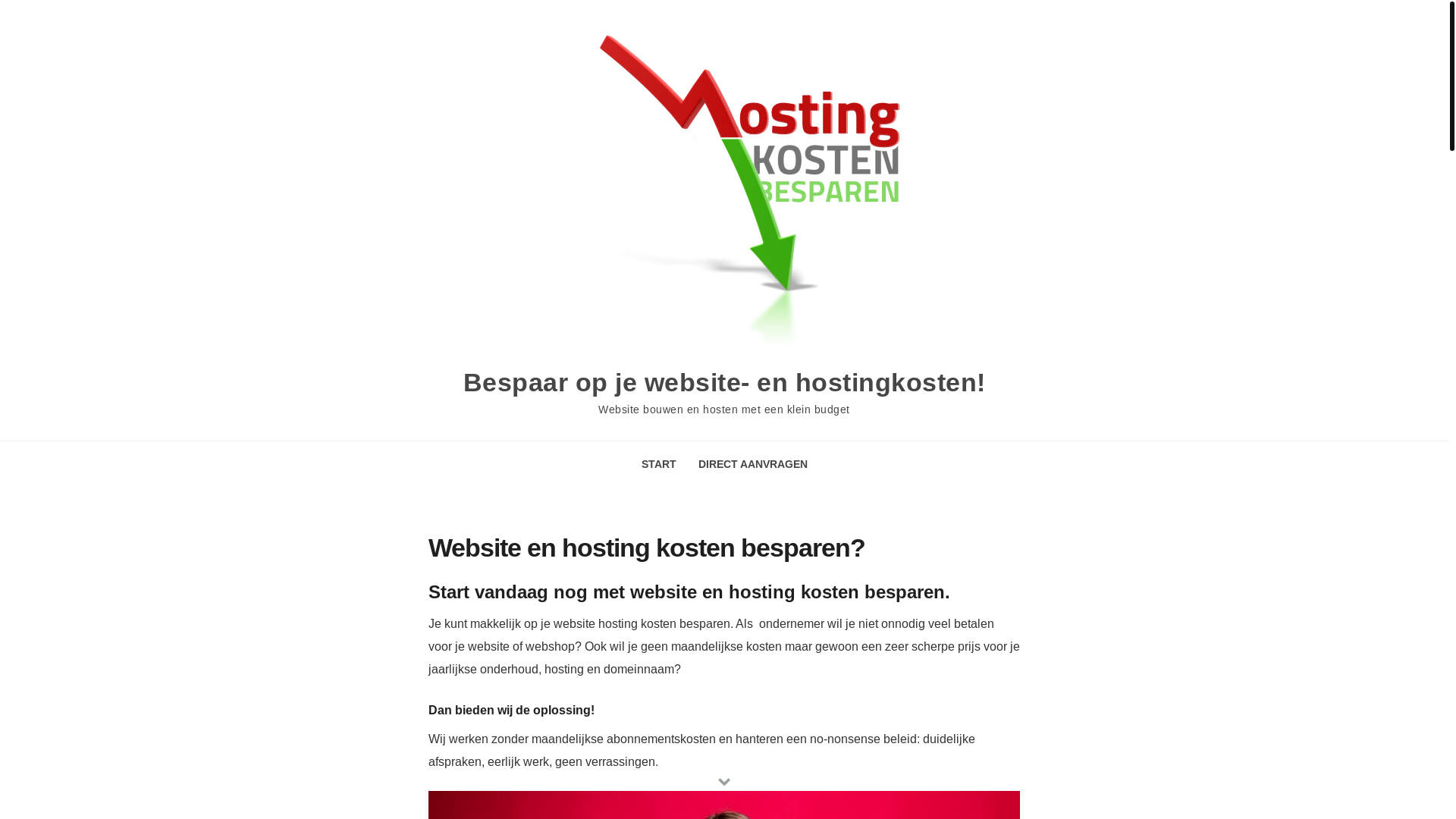 website screenshot of https://hosting-kosten-besparen.nl/