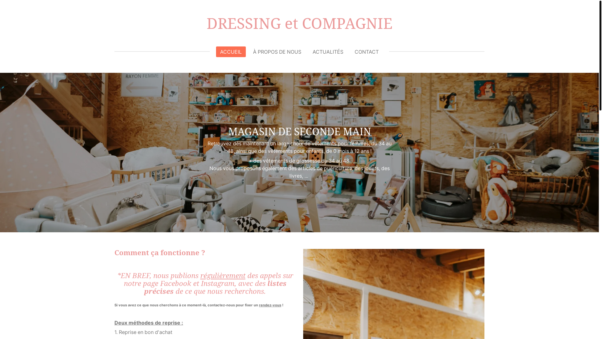 website screenshot of https://dressing-compagnie.fr/