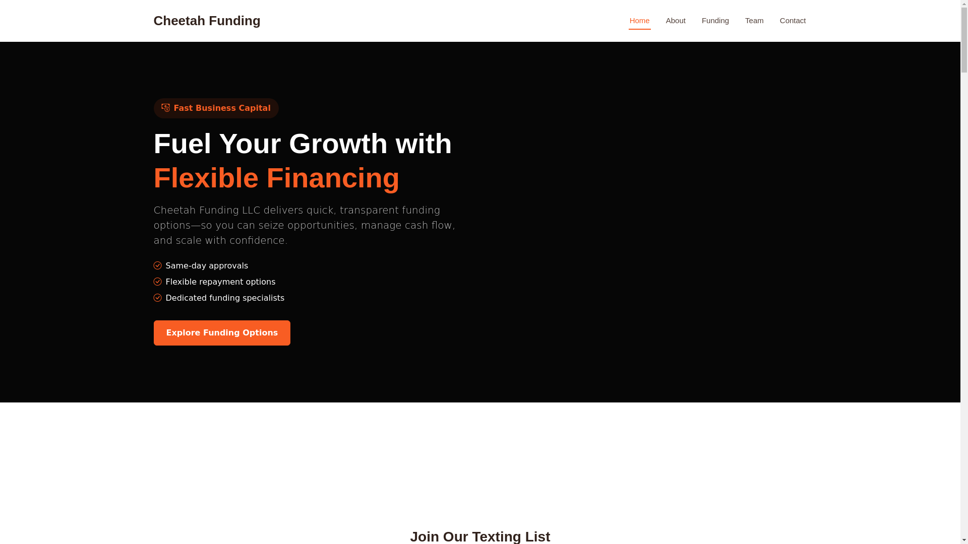 website screenshot of https://cheetah-funding.pages.dev/
