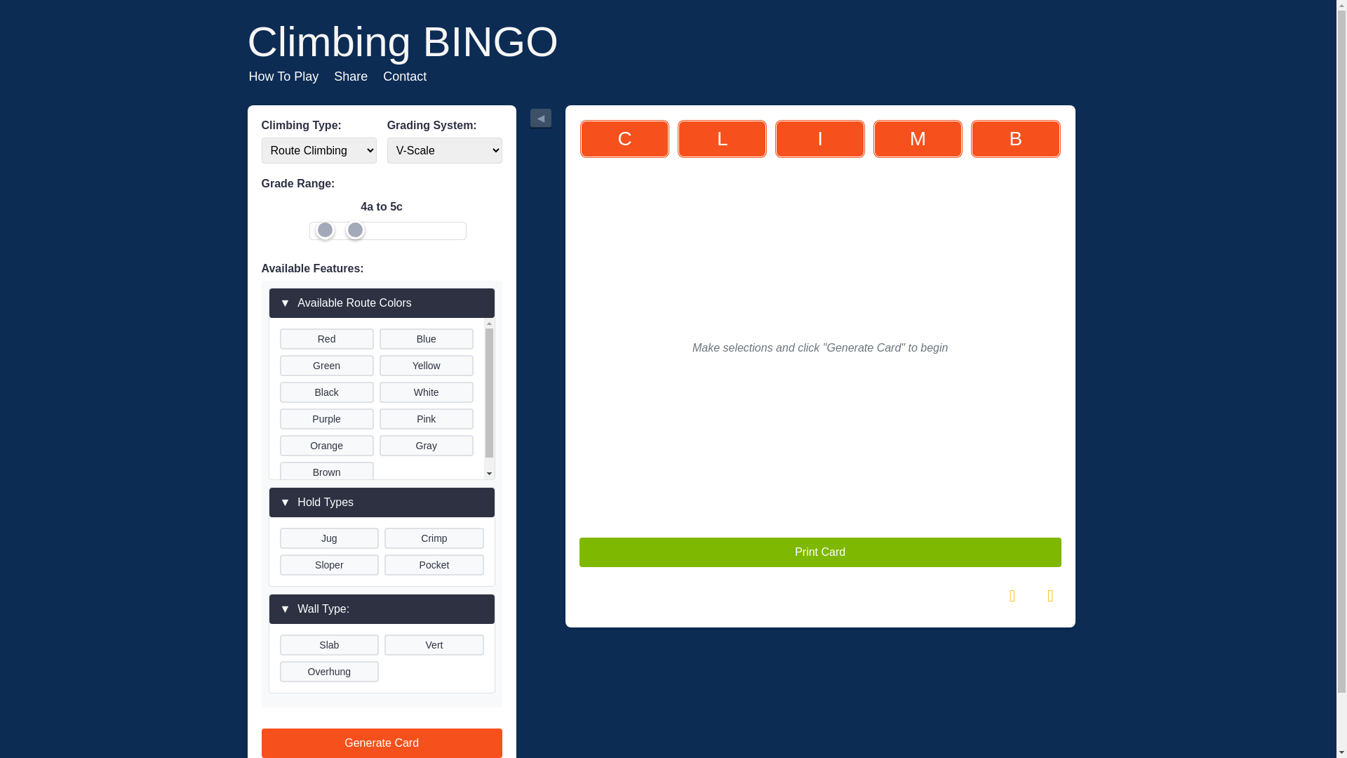 website screenshot of https://climbingbingo.com/