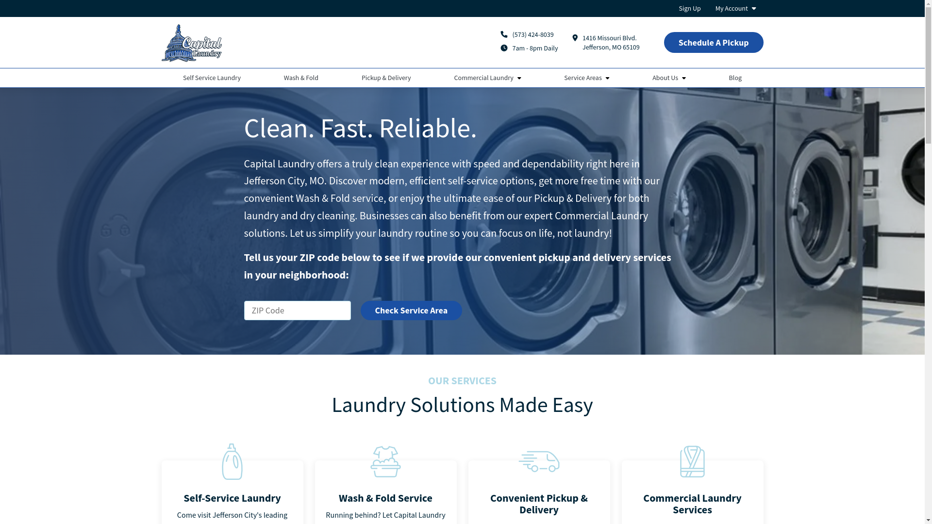 website screenshot of https://capitallaundryhub.com/