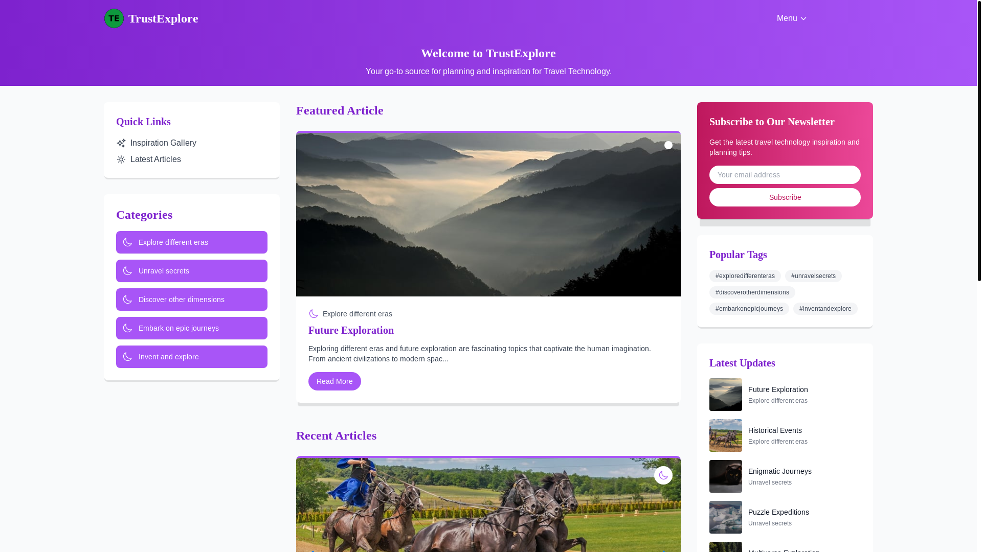website screenshot of https://trustedexplore.xyz/