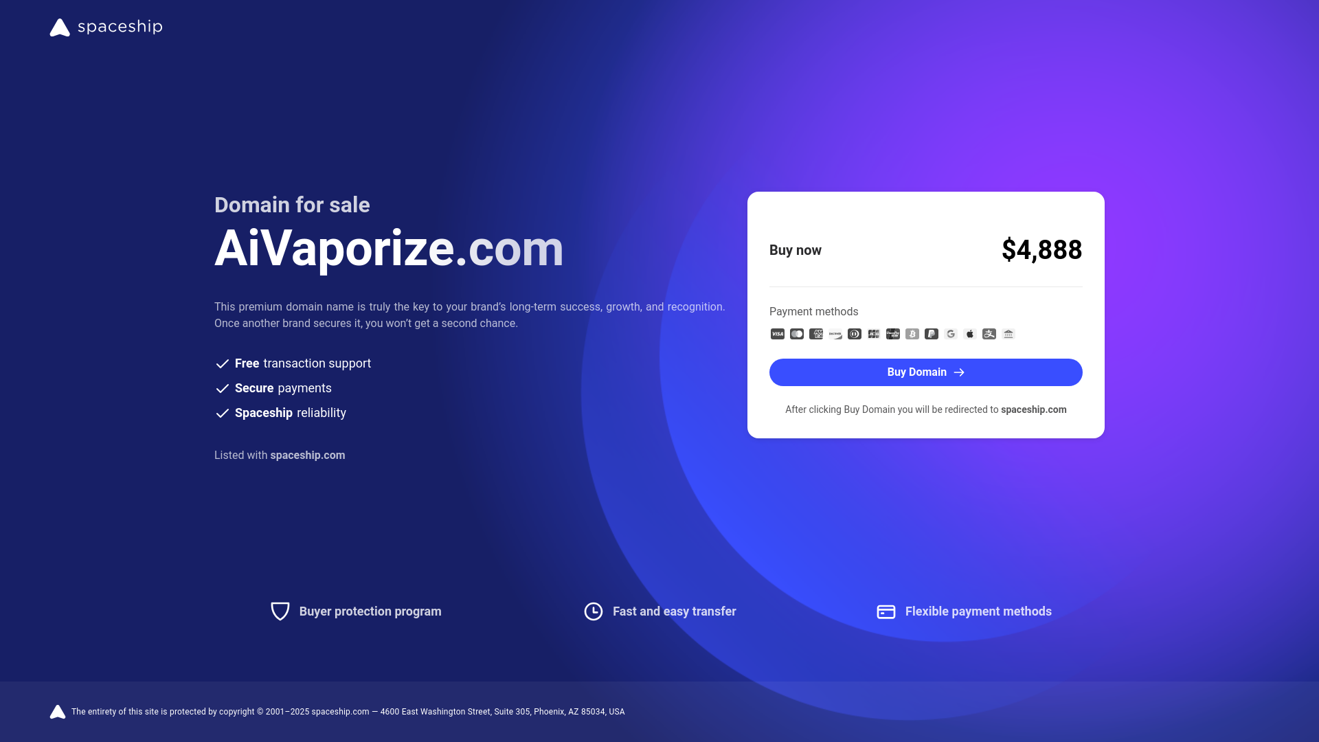 website screenshot of https://aivaporize.com/