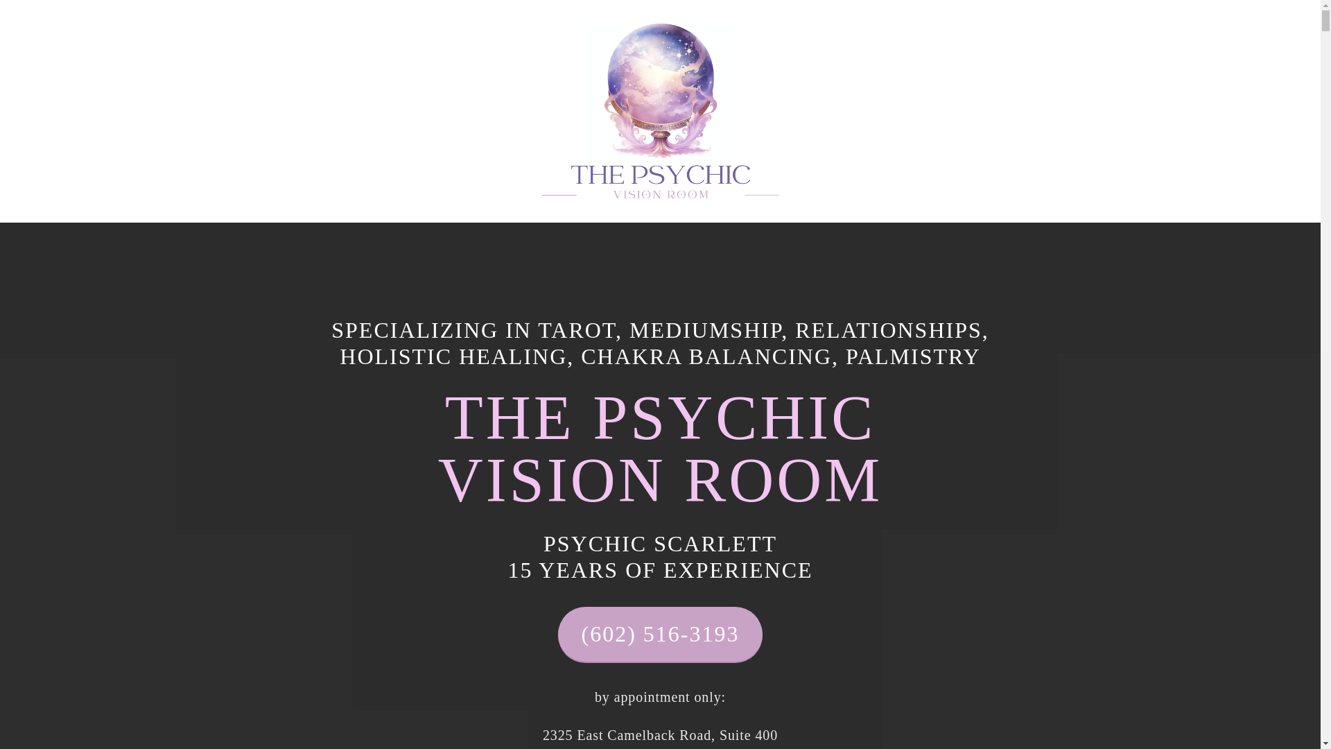 website screenshot of https://thepsychicvisionroom.com/