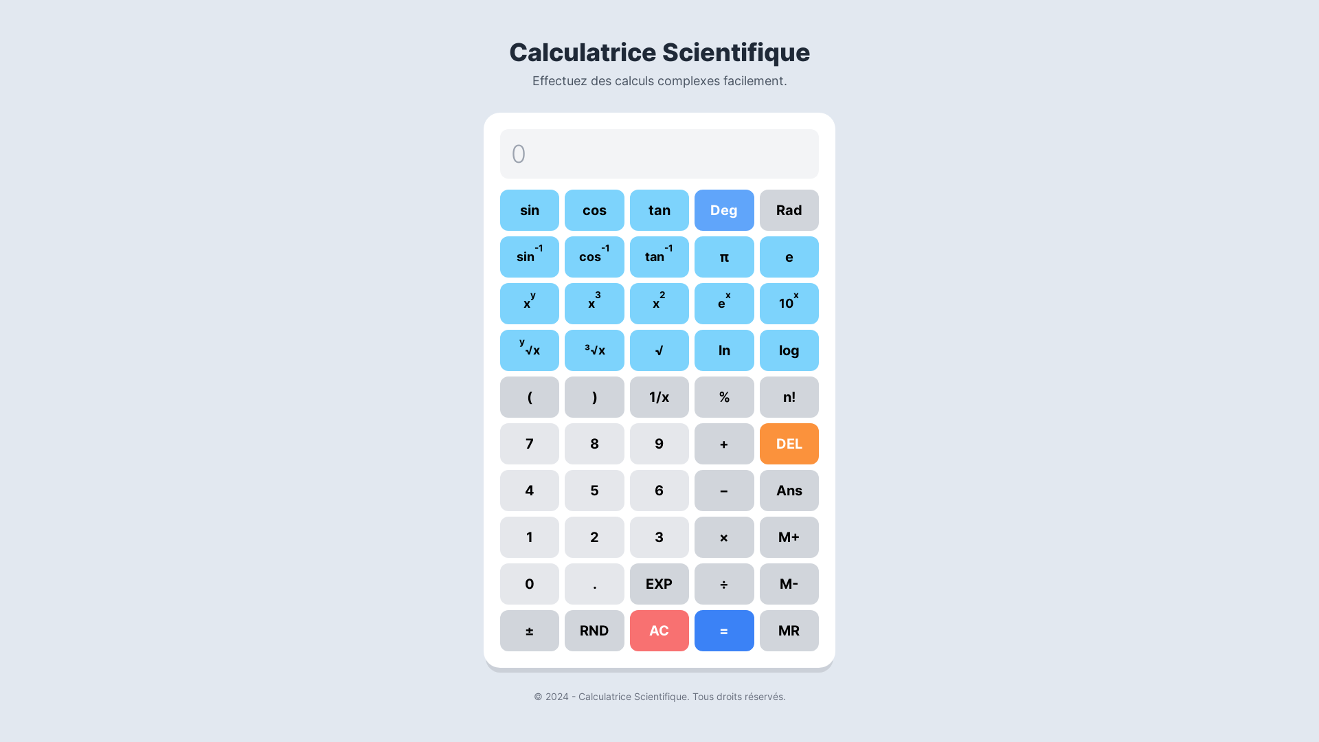 website screenshot of https://calculatrice.store/